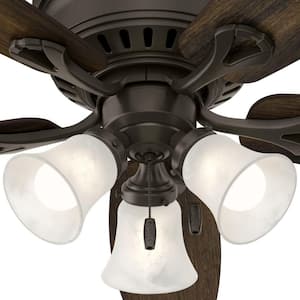 Oakhurst 52 in. LED Indoor Low Profile New Bronze Ceiling Fan with Light Kit
