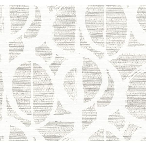 Seabrook Designs 60.75 sq. ft. Metallic Dove Grey and Off-White Pendelton Abstract Nonwoven Paper Unpasted Wallpaper Roll