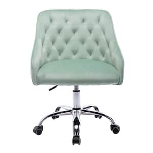 Mint Green Modern Leisure Velvet Upholstered Swivel Task Chair