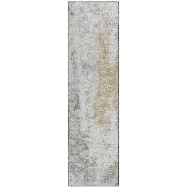 Addison Rugs Accord Ivory 2 ft. 3 in. x 7 ft. 6 in. Abstract Indoor/Outdoor Washable Area Rug