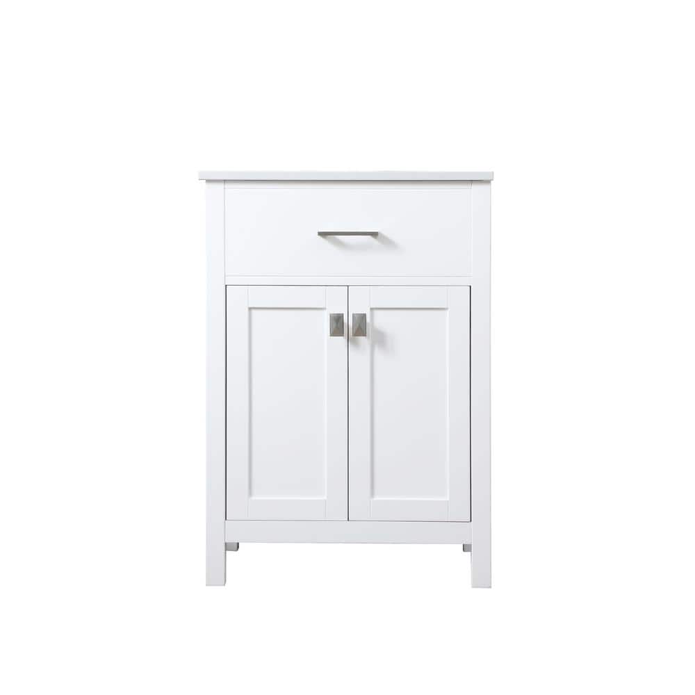24 in. W x 19 in. D x 34 in. H Bath Vanity in White with Calacatta White Engineered Marble Top price history on PriceWatchPro