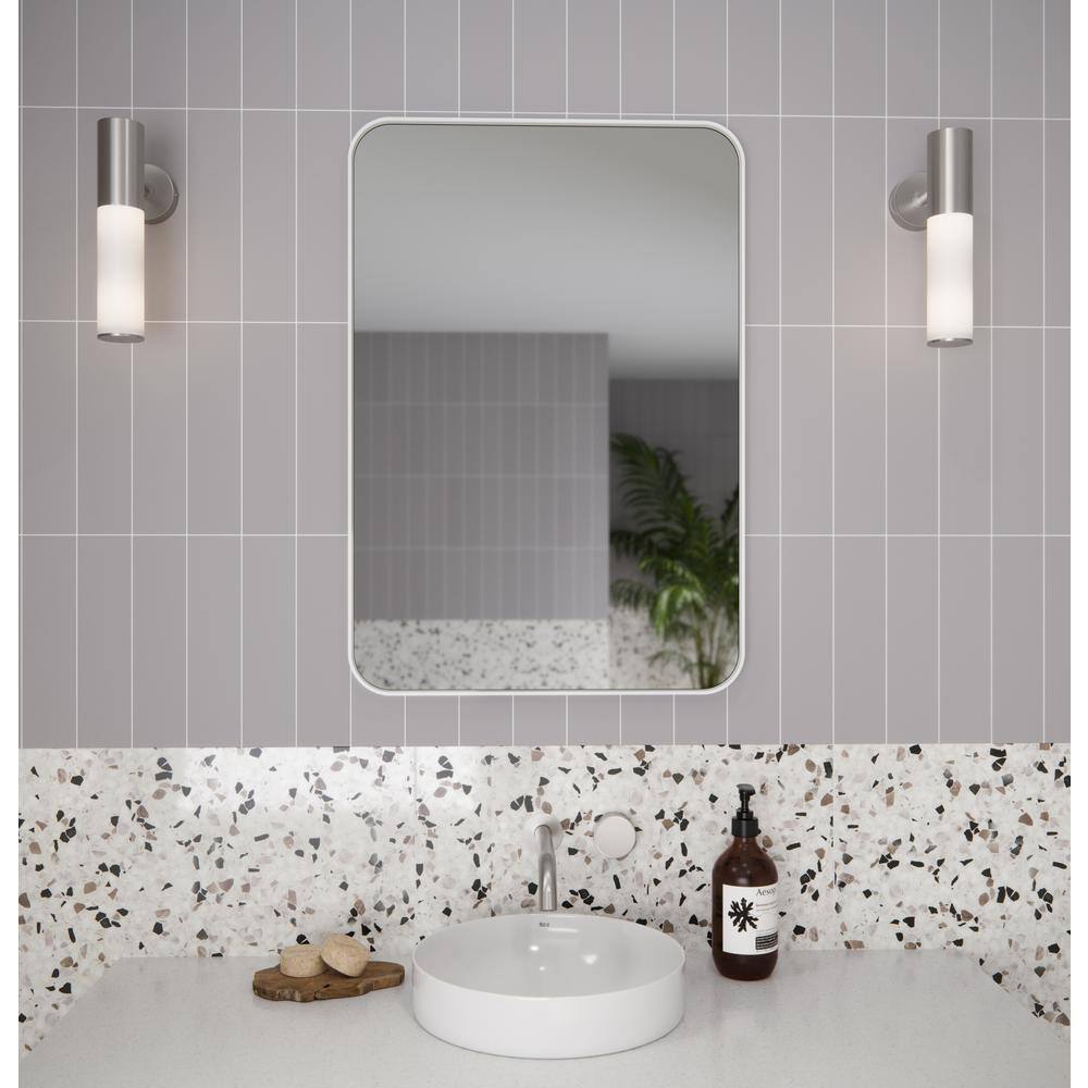 White Stainless Steel Recessed Medicine Cabinet with Adjustable Shelves