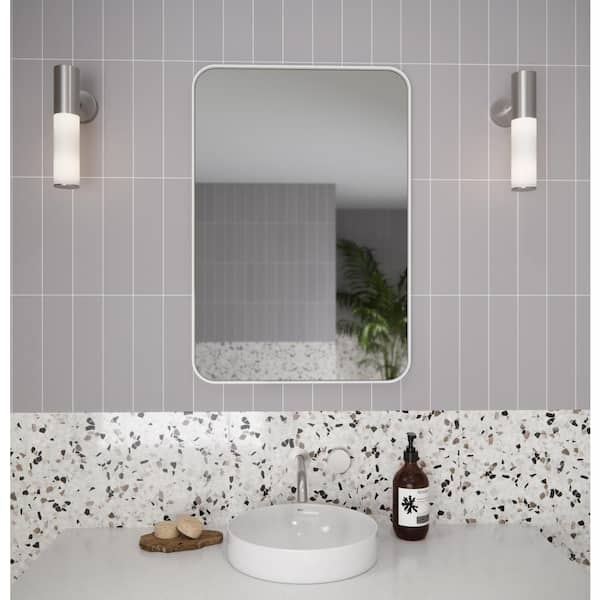 Calla 22 in. W x 32 in. H x 5 in. D Recessed Medicine Cabinet in White with Mirror