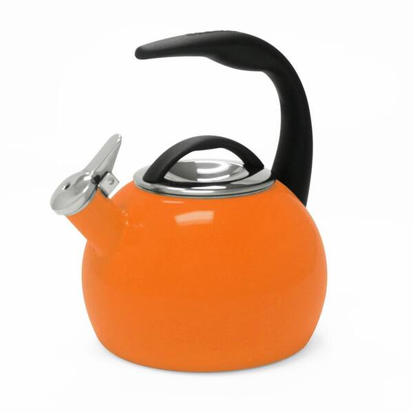 Chantal Anniversary 8-cups Enamel-On-Steel Orange Tea Kettle