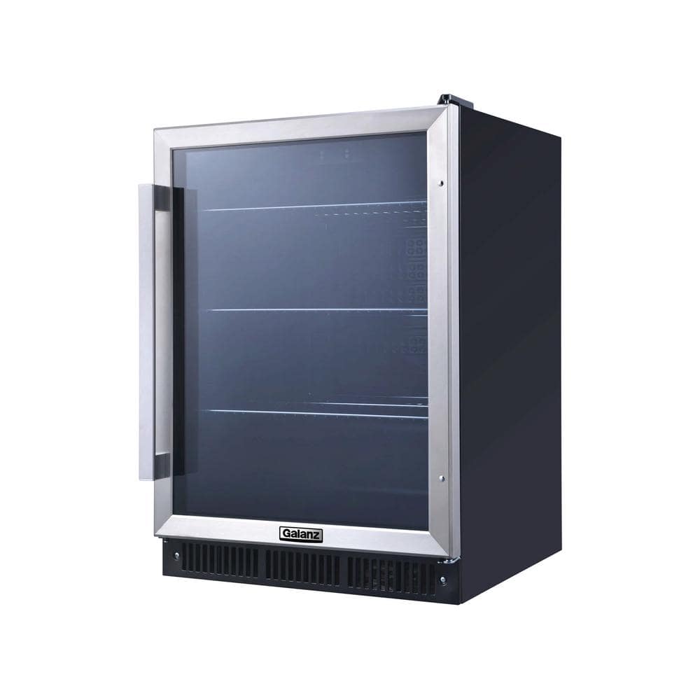 Galanz 21 in. 172 (12 oz.) Can Beverage Center Cooler in Stainless