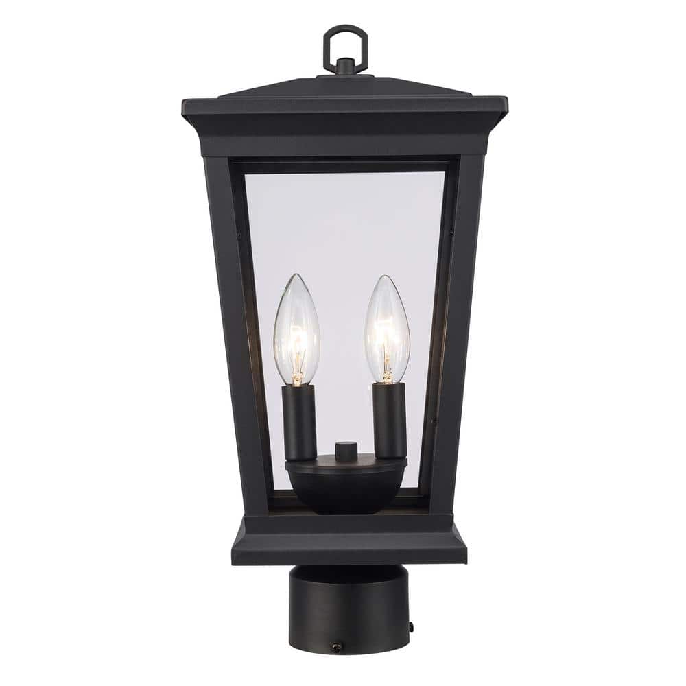 Map Post Light Fixture Reviews for Bel Air Lighting Turlock 2-Light Black Outdoor Lamp Post ...