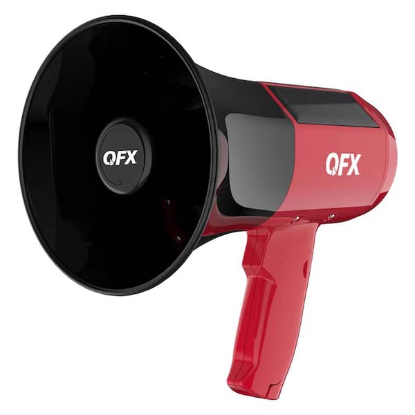 Rechargeable Solar Megaphone with Siren, Air Horn, Bluetooth, and Digital File Playback