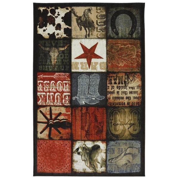 American Rug Craftsmen Cowboy Patches Multi 8 ft. x 10 ft. Area Rug