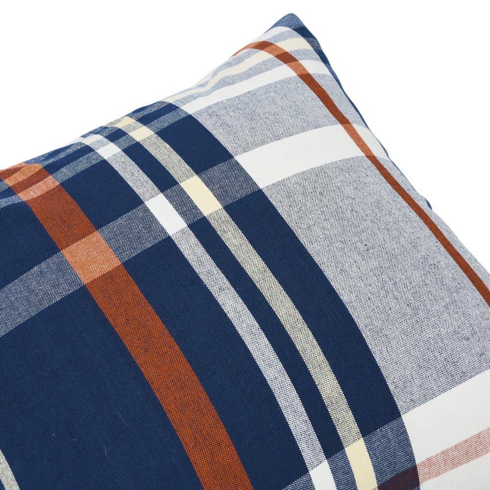 Chic Square Plaid Cotton Standard Pillow Cover