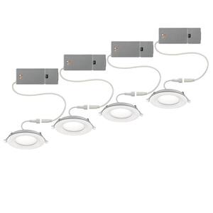 Ultra Slim 4 in. Canless Selectable CCT Integrated LED Recessed Light Trim with Night Light Feature 650 Lumens (4-Pack)