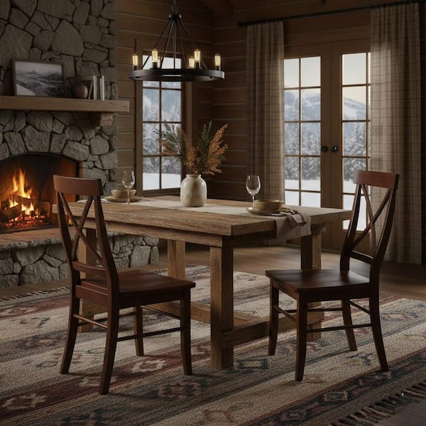 International Concepts Alexa Espresso Wood X-Back Dining Chair (Set of 2)