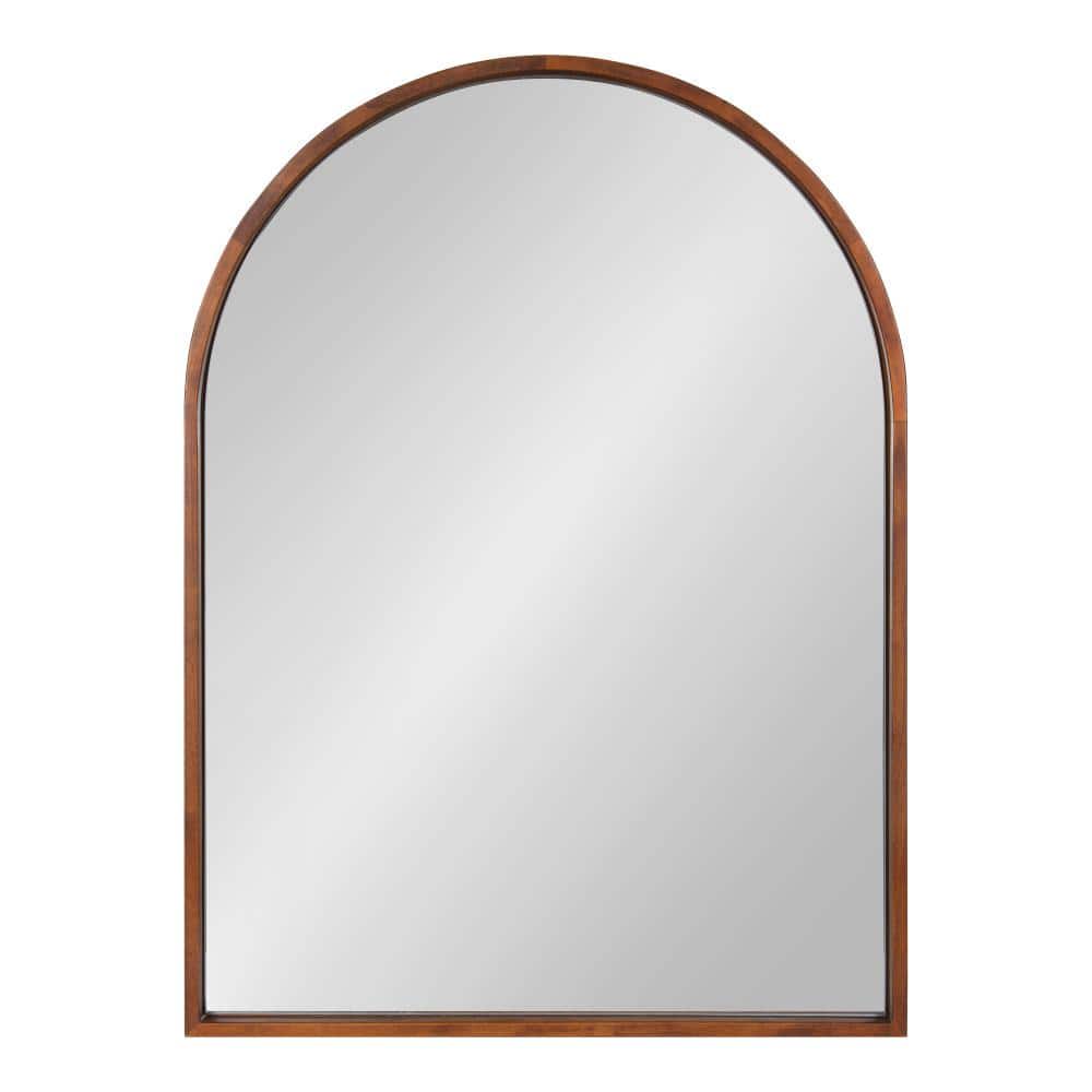 Valenti Walnut Brown Arched Wall Vanity Mirror