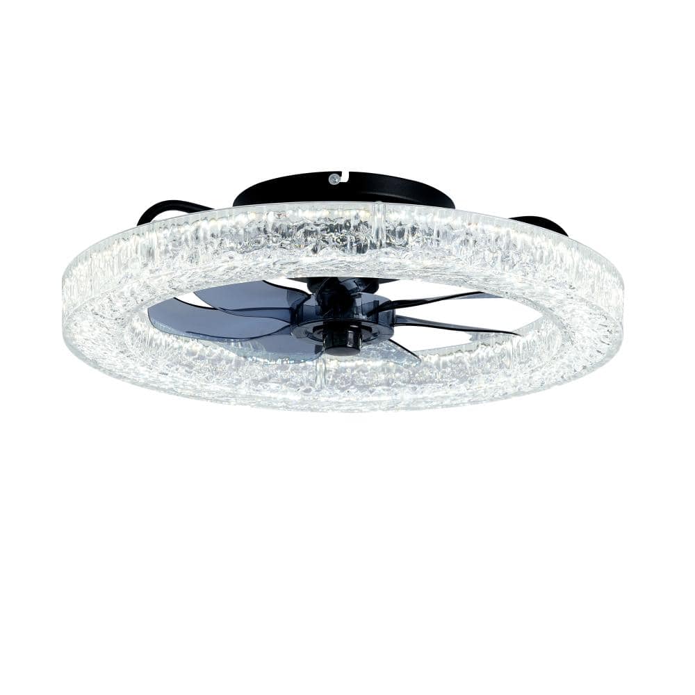 19.7 in. Acrylic Quiet DC Motor Flush Mount Ceiling Fan with Remote Control LED Light Source 3000-6500K Dimmable, Black price history on PriceWatchPro