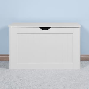 White Storage Bench with 2 Safety Hinges (18.9 in. H x 29.9 in. W x 15.8 in. D)