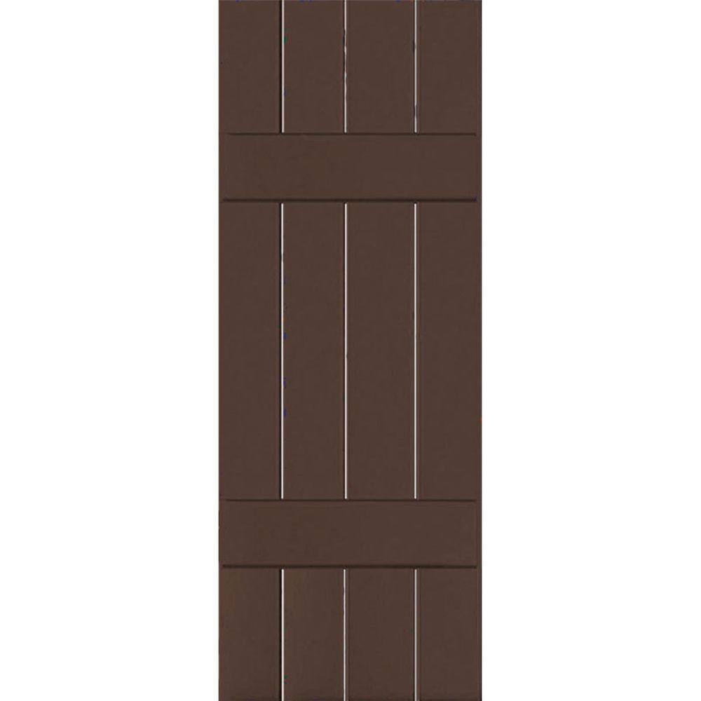 15 in. x 36 in. Exterior Real Wood Pine Board & Batten Shutters Pair Tudor Brown price history on PriceWatchPro