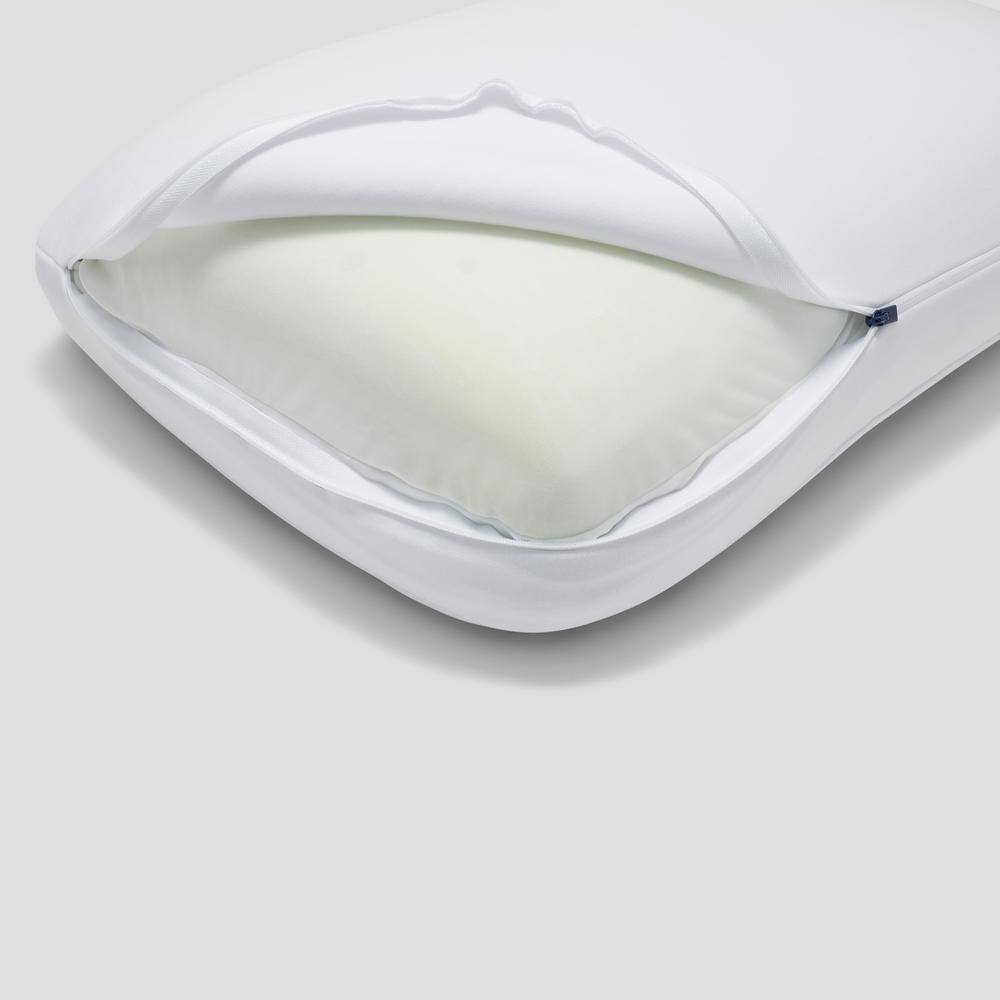 Casper Standard White Hybrid Pillow with Plush Knit Shell