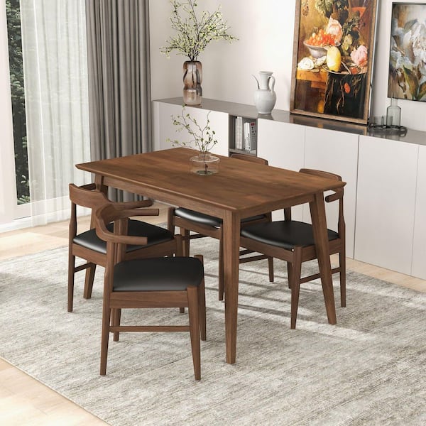 Ardell Modern Brown Solid Wood Rectangular Dining Table, 4 Seats