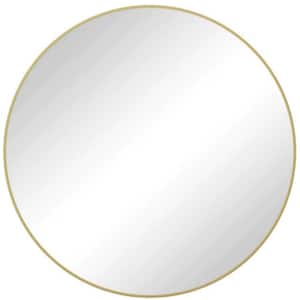 48 in. x 0.98 in. Oversized Wall Mounted Mirror with Metal Frame, Gold