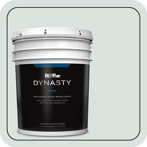 BEHR DYNASTY 5 gal. #N430-1 Mountain Peak White Satin Enamel Interior Stain-Blocking Paint & Primer