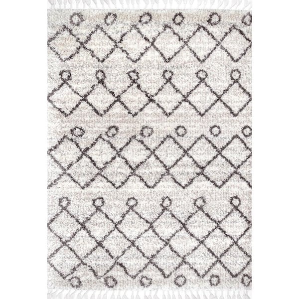 Home Decorators Collection Transitional Kristi Shag Ivory 10 ft. x 14 ft. Indoor Area Rug