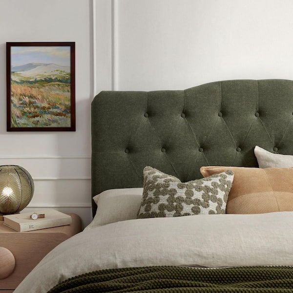 Annabel Premium Linen Blend Full Headboard in Sage