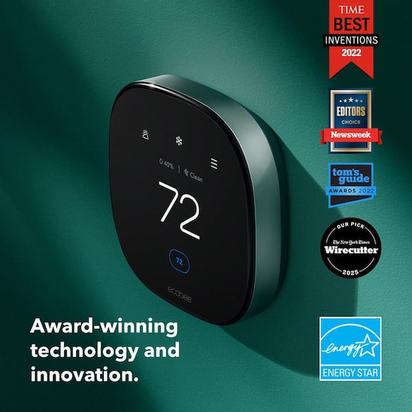 Smart Thermostat Premium with Smart Sensor and Air Quality Monitor Wifi Works with Siri, Alexa, Google Assistant