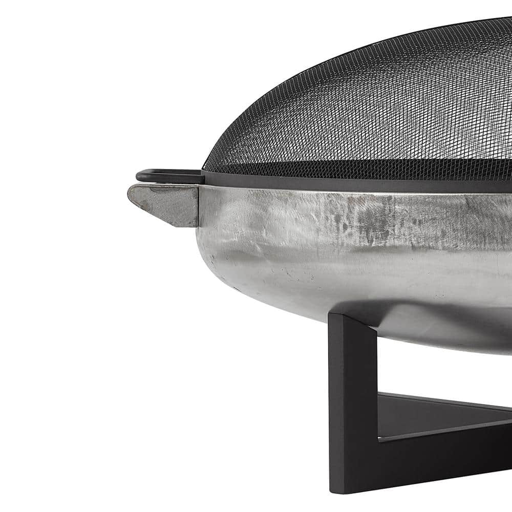 La Porte 34.5" Black and Rust Steel Wood Burning Fire Pit