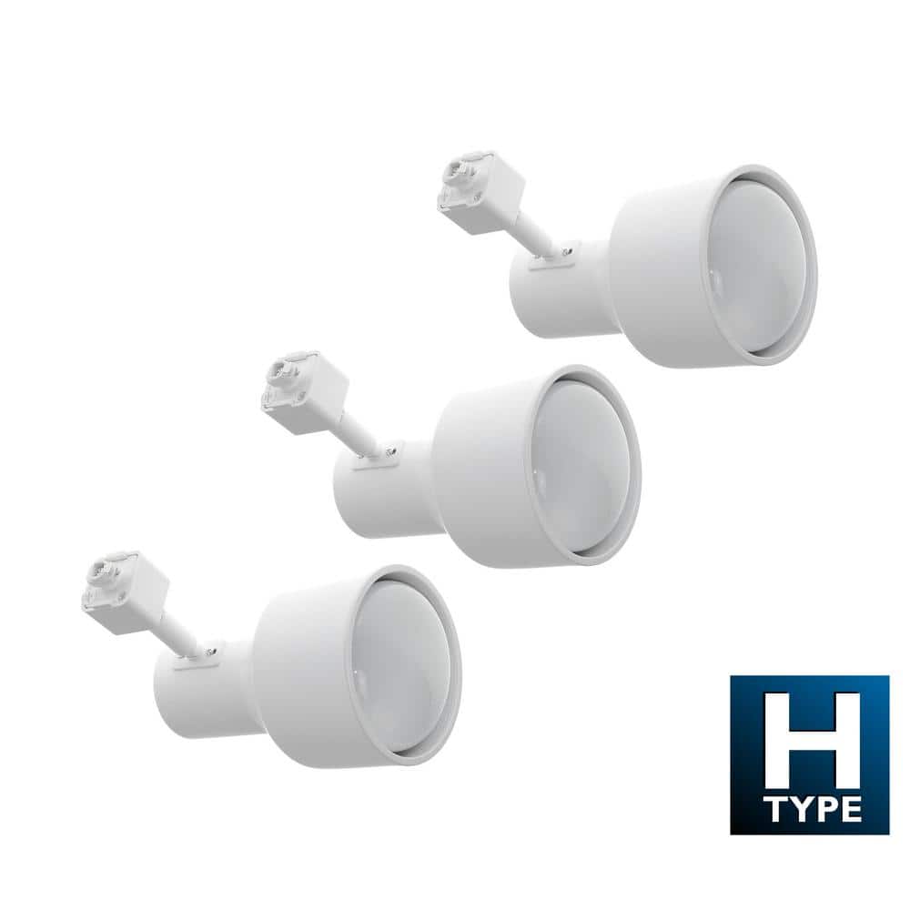 White 4-Foot Adjustable Track Lighting Kit with Step Heads