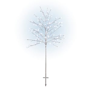 58 in. Tall Frosty Christmas Snowflake Tree with Cool White LED Lights