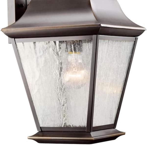Mount Vernon 19.5 in. 1-Light Olde Bronze Outdoor Hardwired Wall Lantern Sconce with No Bulbs Included (1-Pack)