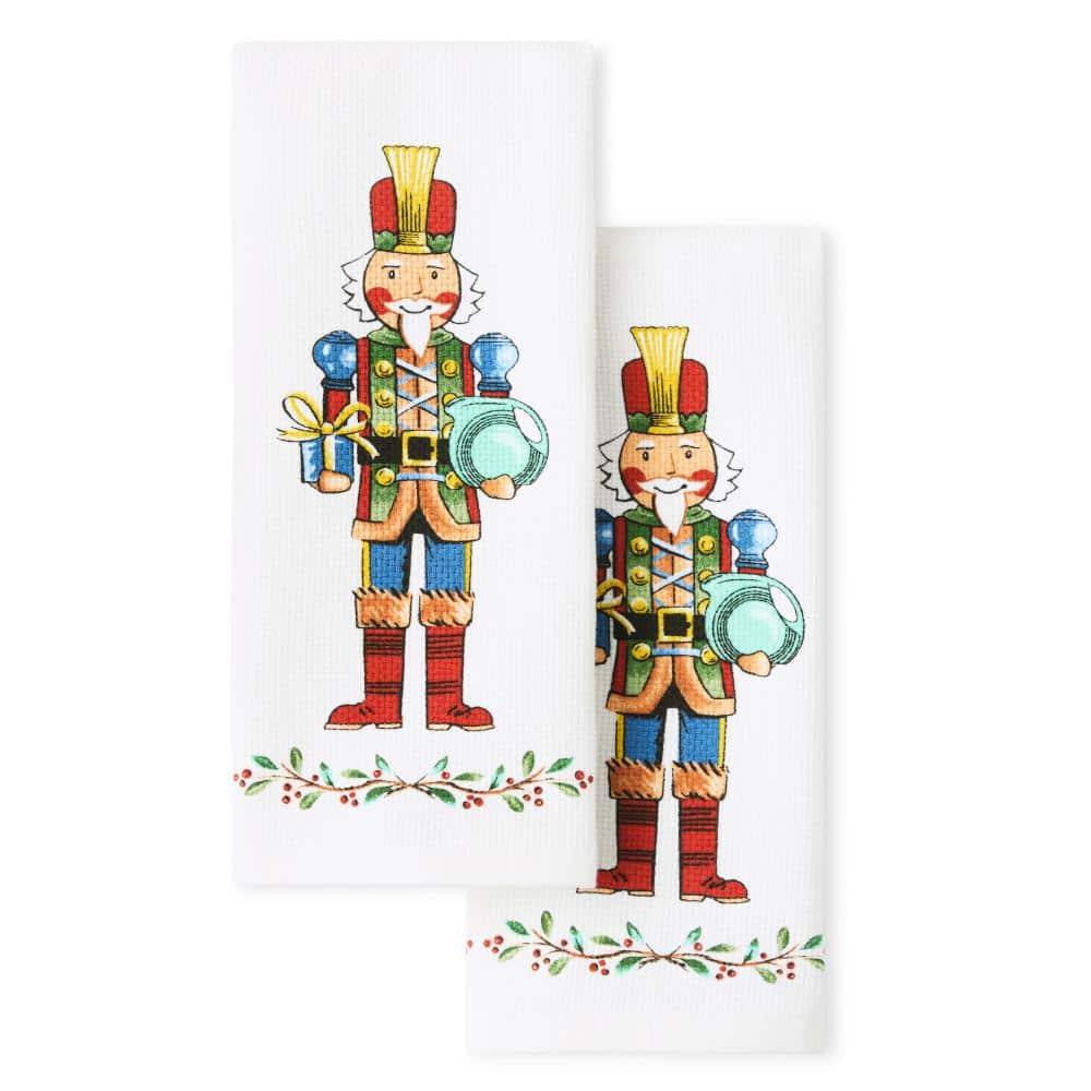 Giver Nutcracker Holiday Holly Sprig Multicolor Cotton 16 in. x 28 in. Kitc