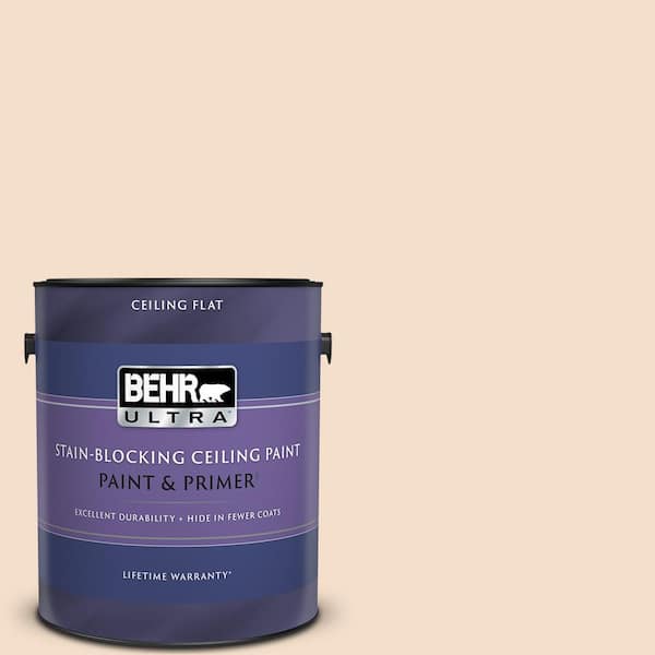 BEHR ULTRA 1 gal. #S250-1 Macaroon Cream Ceiling Flat Interior Paint and Primer