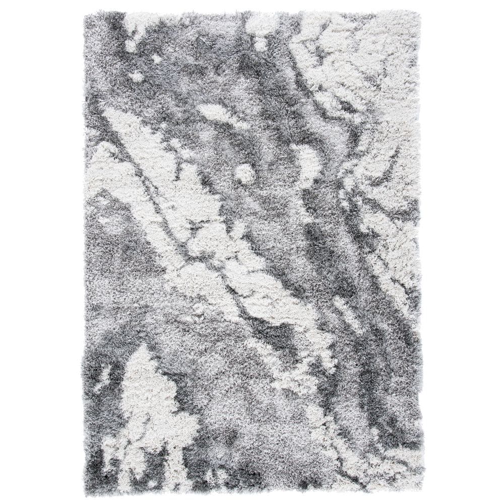 Horizon Shag 6 ft. x 8 ft. Gray/Ivory Abstract Marble Area Rug price history on PriceWatchPro