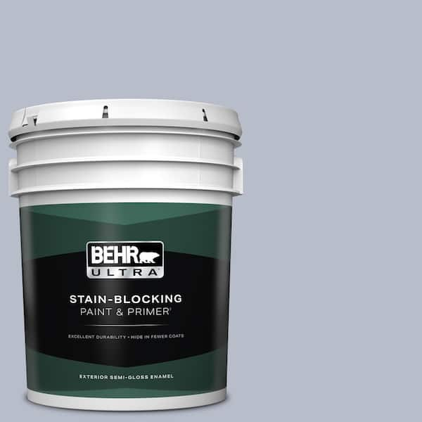 BEHR ULTRA 5 gal. #610F-4 Silver Service Semi-Gloss Enamel Exterior Paint & Primer