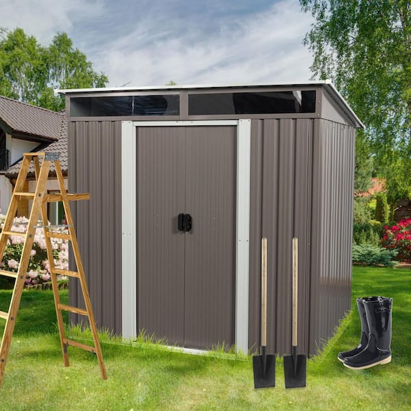 Toolhs, 6 ft. W x 5 ft. D, Outdoor Metal Storage Transparent Plate, 30 sq. ft.