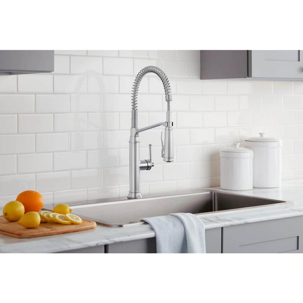 Stainless Steel Single Handle Pull-Down Sprayer Kitchen Faucet