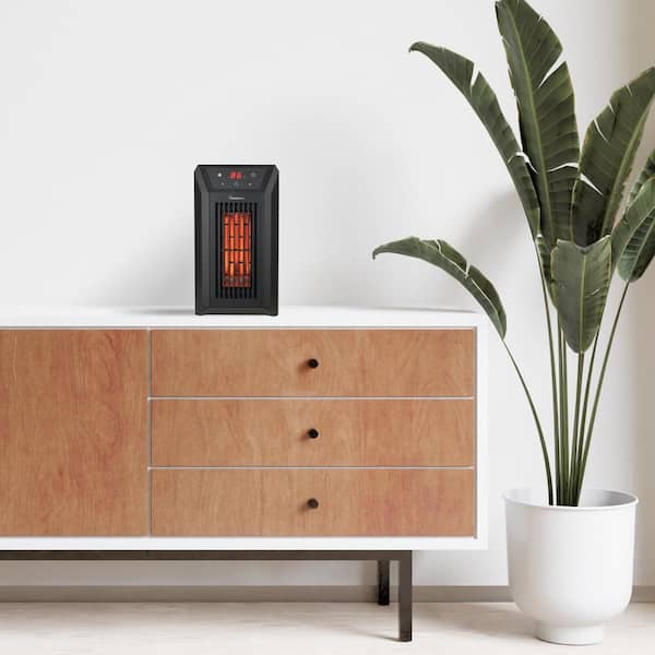 13 in. 1000-Watt/1500-Watt Digital 6 Tube Infrared Electric Heater with Remote - Quartz Tube Heating Element