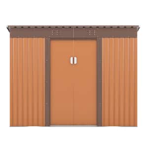 9.1 ft. W x 4.2 ft. D Brown Metal Tool Shed with with Lockable Doors Vents (38.22 sq. ft.)