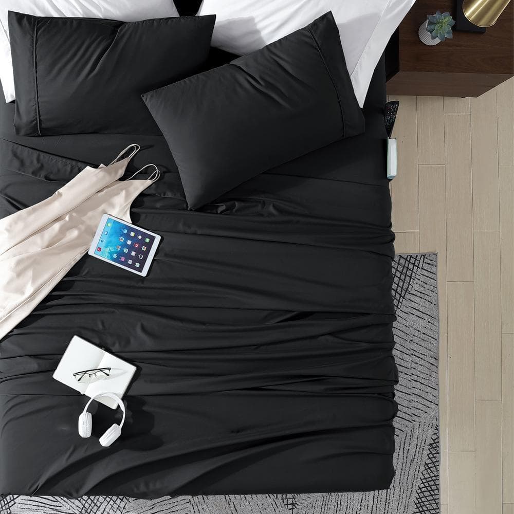 Black Queen Ultra Soft Microfiber 4-Piece Sheet Set