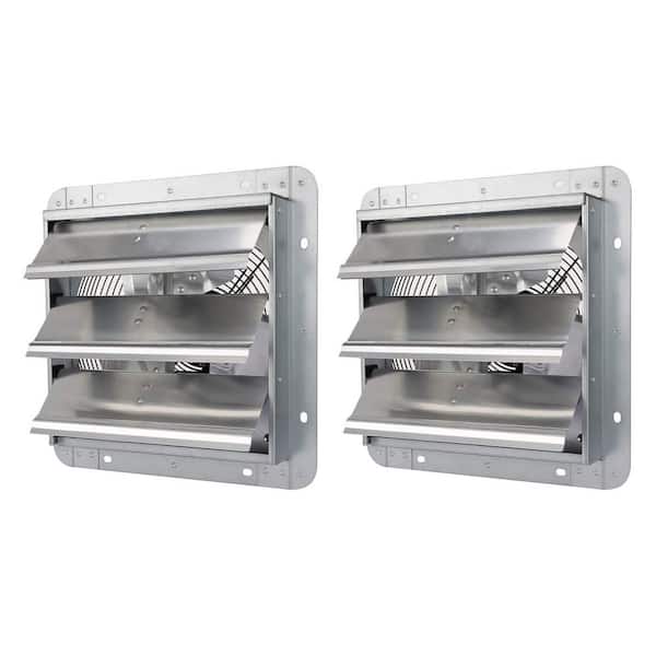 10 in. Silver 820 CFM Aluminum High Speed Shutter Exhaust Fan(2-Pack)
