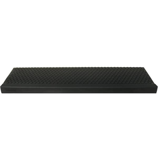 Rubber-Cal Coin-Grip Commercial Rubber Step Mat - 2 Sizes Black 10x36