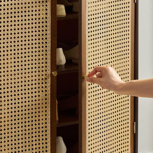 B BALANBO Ventilated Bamboo Shoe Storage Cabinet 5-Tier Entryway