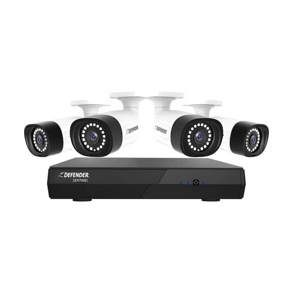 zeemijl Baron handtekening Defender Sentinel 4K Ultra HD Wired NVR 4 Channel Security Camera System  with 4 POE Cameras Smart Human Detection and Mobile App NS8MP1T4B4 - The  Home Depot