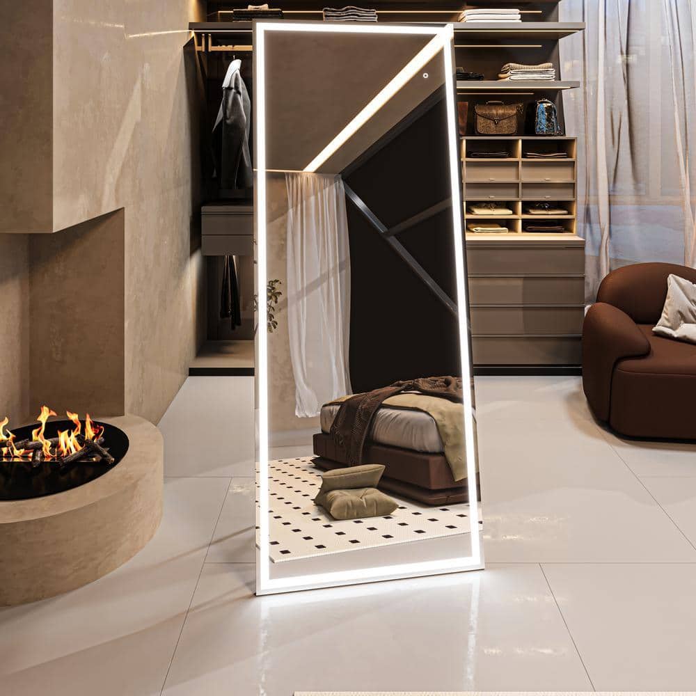 ORGANNICE 32 in. W x 79 in. H Rectangle LED Full Length Mirror with Lights  Large Floor Mirror Stand Up Dress Mirror OR-S2R20080UL - The Home Depot