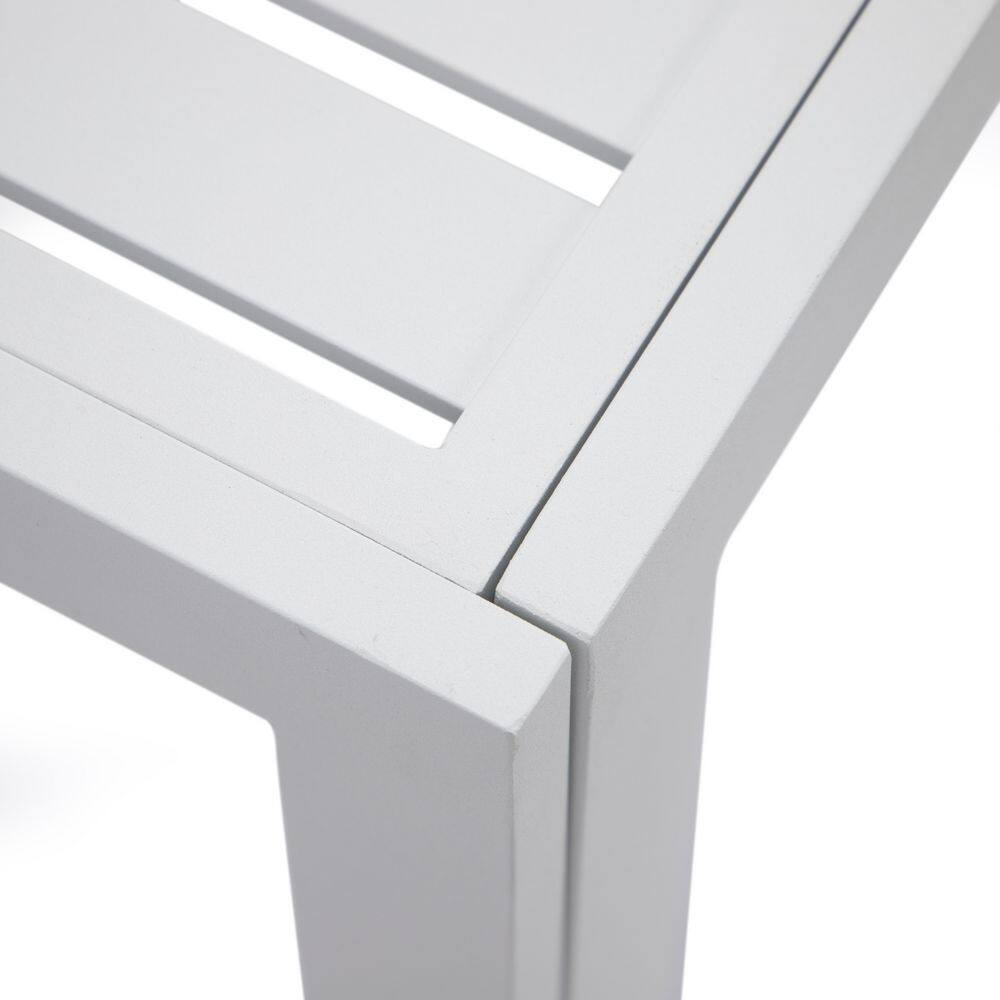 Chelsea White Aluminum Square Patio Side Table