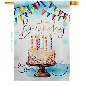 28 in. x 40 in. Birthday House Flag Double-Sided Readable Both Sides Celebration Birthday Decorative