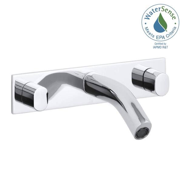 KOHLER Oblo 2-Handle Wall Mount Water-Saving Bathroom Faucet in Polished Chrome