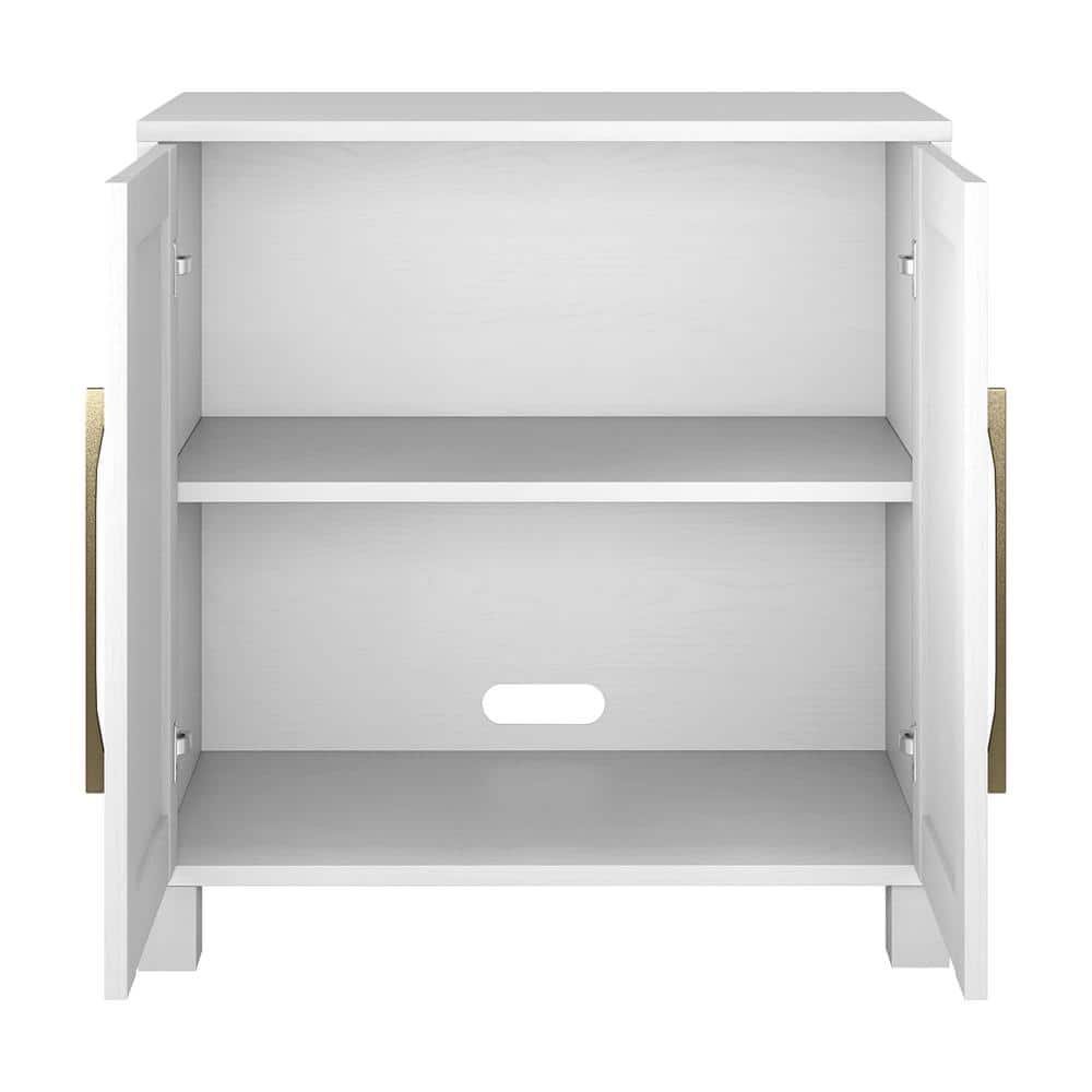 White MDF Office Accent Cabinet with Adjustable Shelving