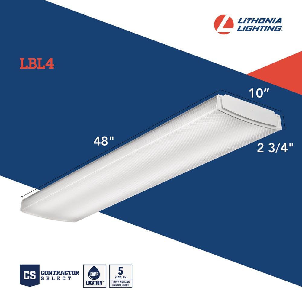 Sleek 4ft White Steel LED Wraparound Light with Acrylic Diffuser