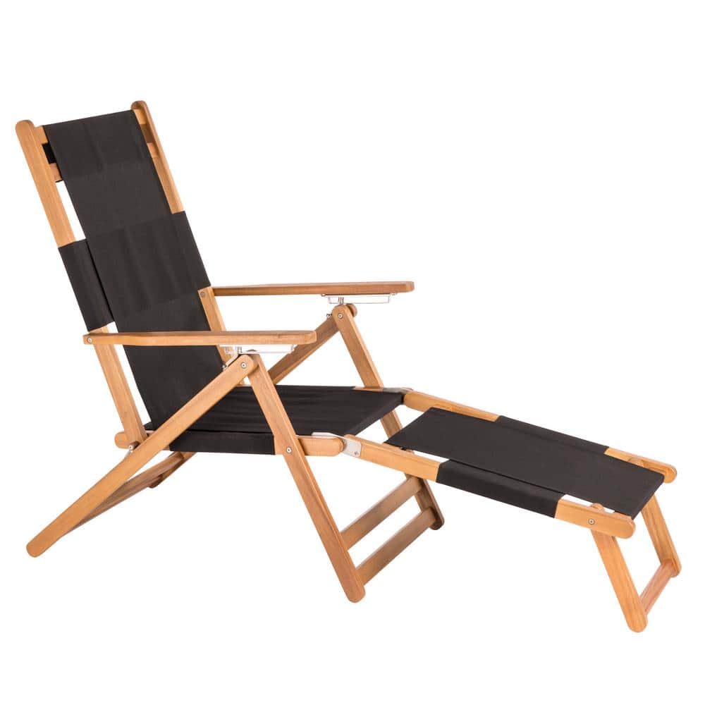 Patio Sense Varadero Wood Folding And Reclining Beach Chair 62730 The Home Depot